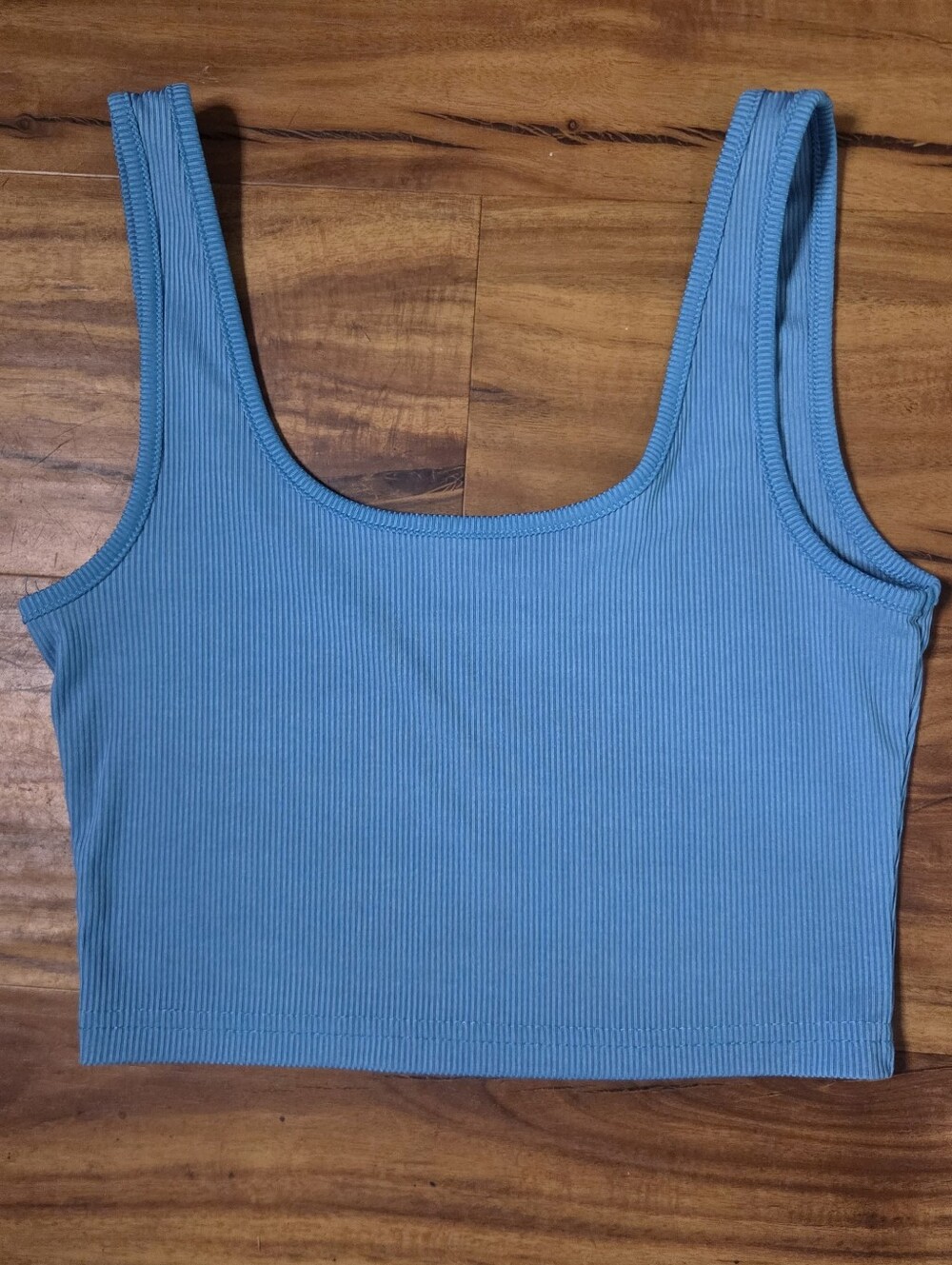 SHEIN Blue Ribbed Cropped Tank Top – Size XS